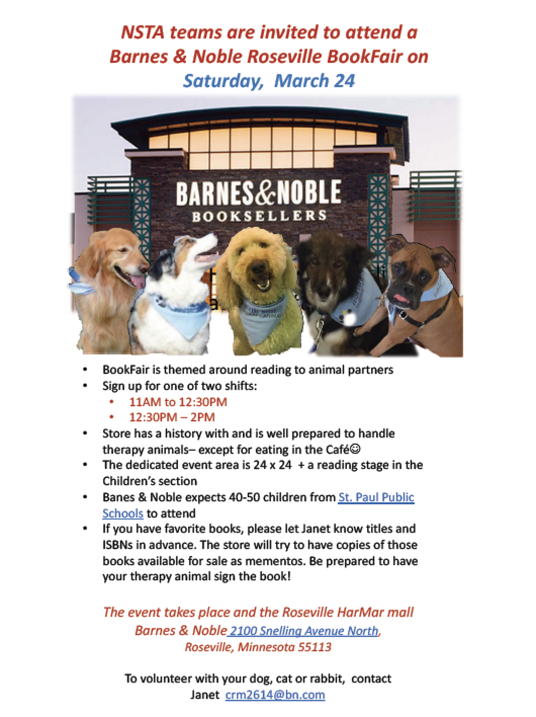 Roseville Barnes Noble Bookfair And Dog Book Signing On March